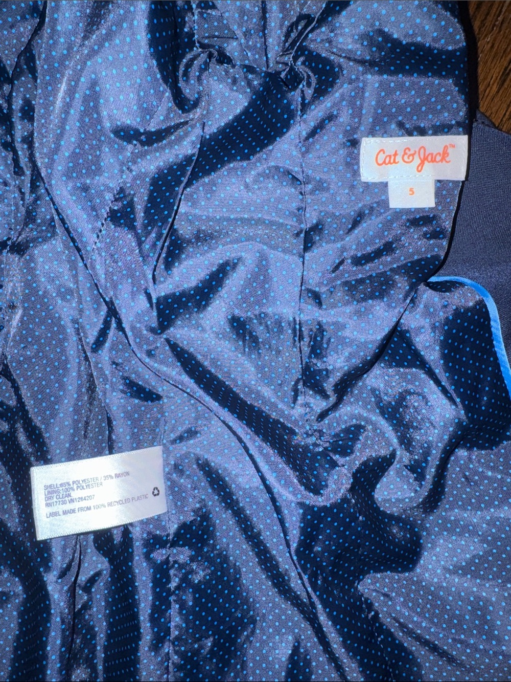 Cat & Jack Navy Boys Suit Jacket and Pants size 5 - Picture 3 of 7